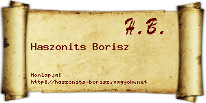 Haszonits Borisz névjegykártya